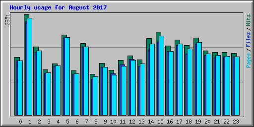 Hourly usage for August 2017